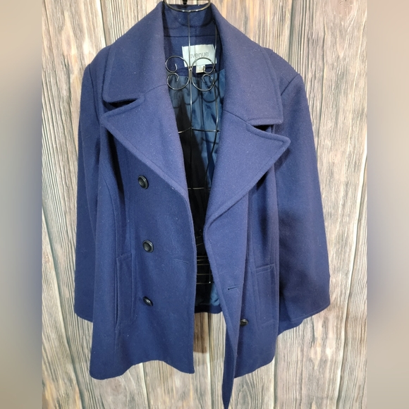 Avenue 14/16 Navy Blue Wool Coat - Picture 1 of 6